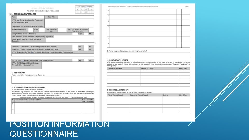POSITION INFORMATION QUESTIONNAIRE 