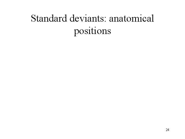 Standard deviants: anatomical positions 24 