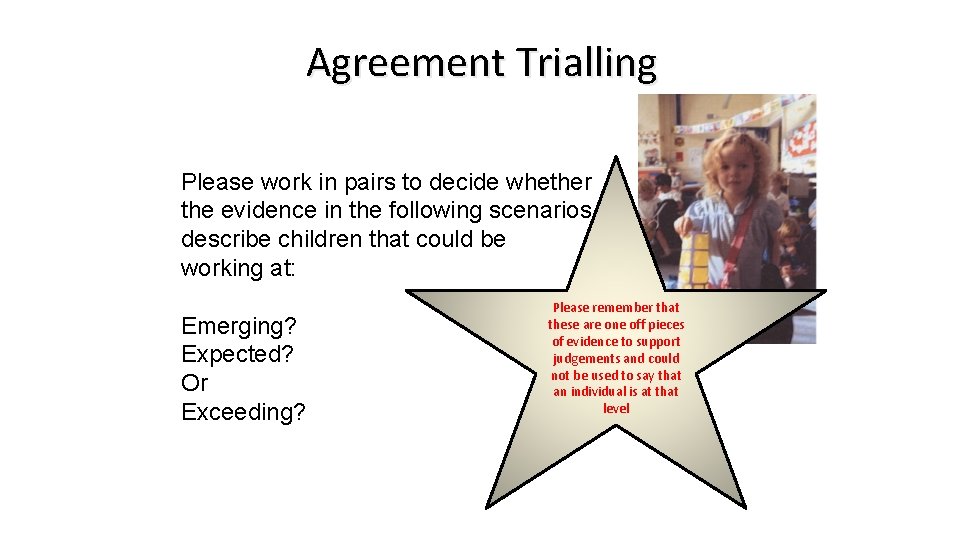 Agreement Trialling Please work in pairs to decide whether the evidence in the following