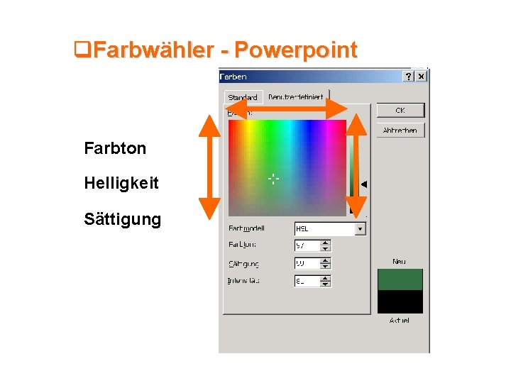 q. Farbwähler - Powerpoint Farbton Helligkeit Sättigung 