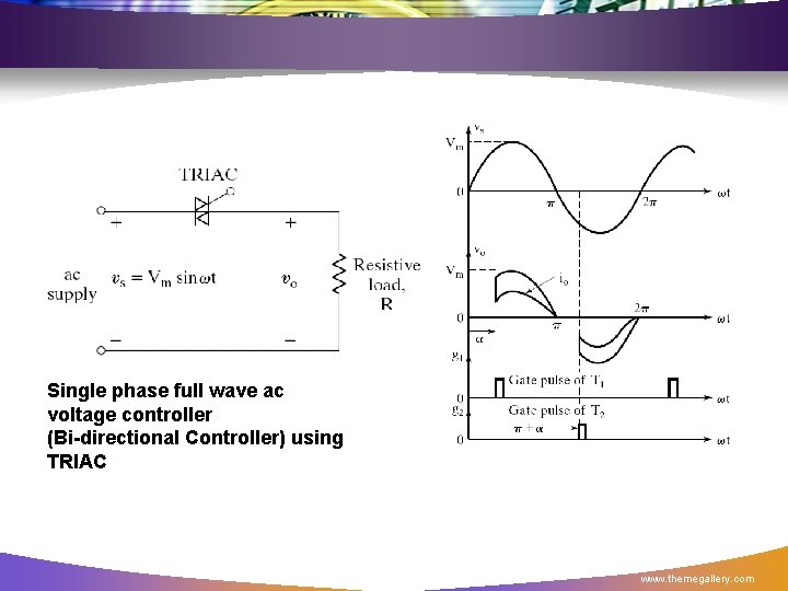 Single phase full wave ac voltage controller (Bi-directional Controller) using TRIAC www. themegallery. com