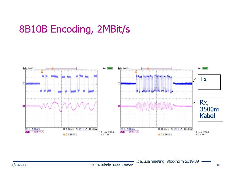 8 B 10 B Encoding, 2 MBit/s Tx Rx, 3500 m Kabel 3/11/2021 K.