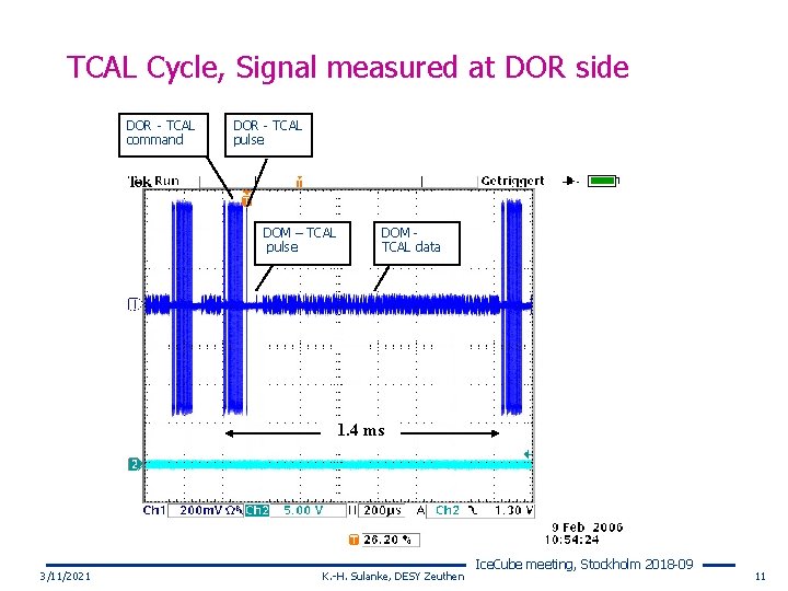 TCAL Cycle, Signal measured at DOR side DOR - TCAL command DOR - TCAL