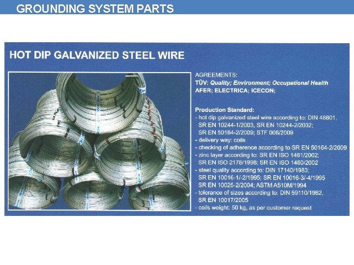 GROUNDING SYSTEM PARTS 