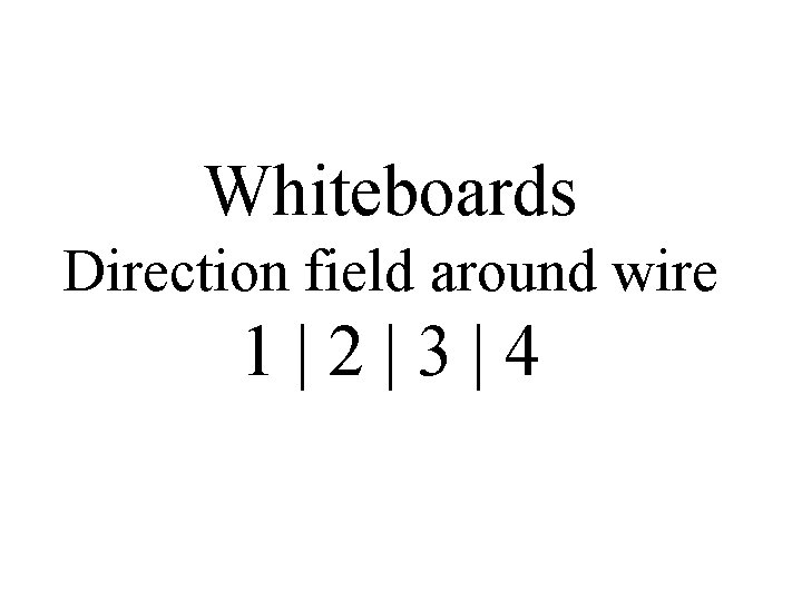 Whiteboards Direction field around wire 1 | 2 | 3 | 4 