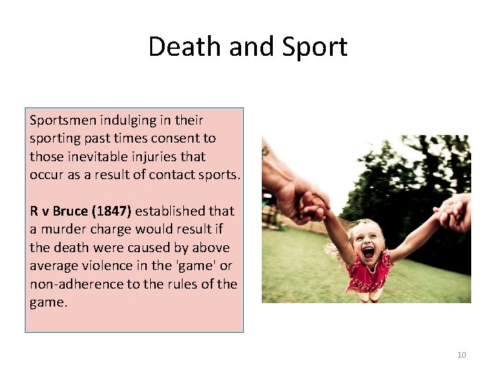 Death and Sportsmen indulging in their sporting past times consent to those inevitable injuries