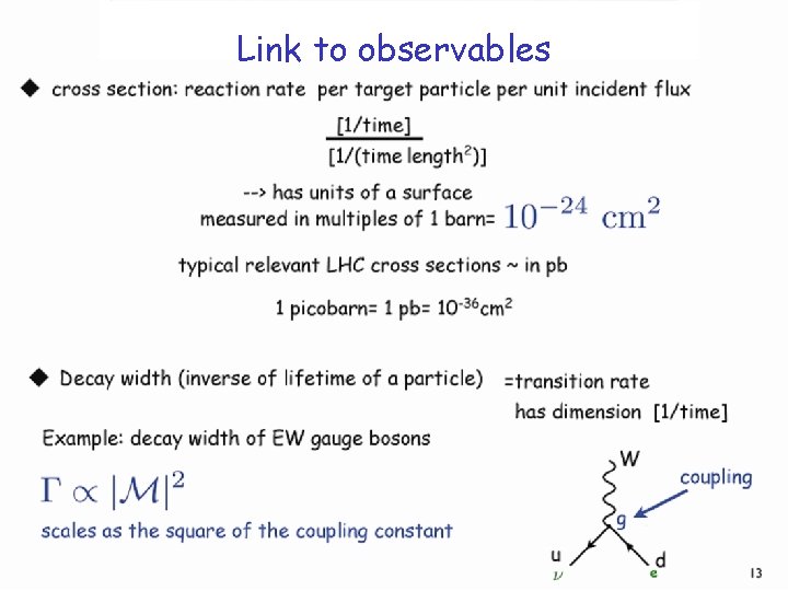 Link to observables 13 
