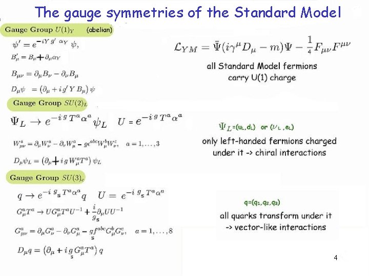 The gauge symmetries of the Standard Model 4 