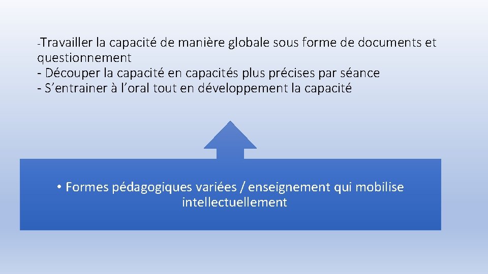 -Travailler la capacité de manière globale sous forme de documents et questionnement - Découper