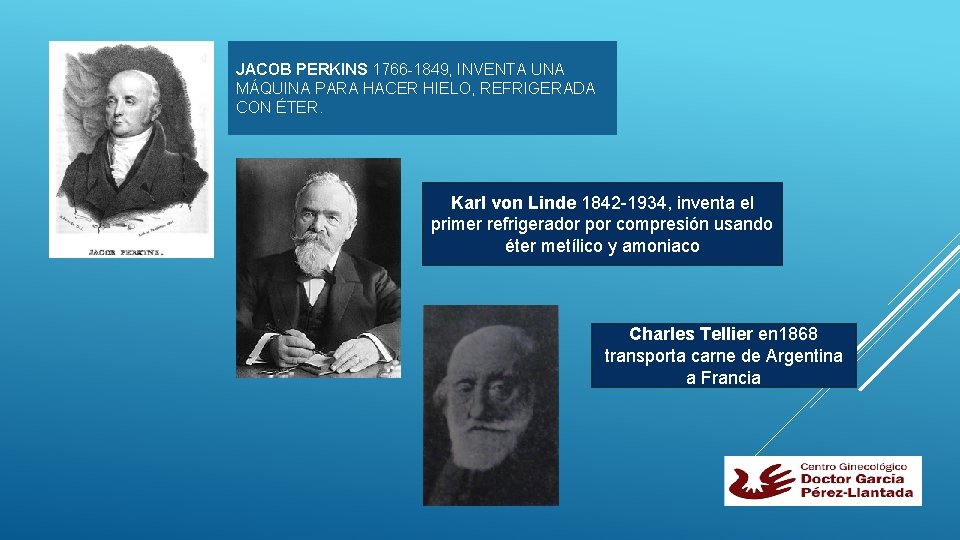 JACOB PERKINS 1766 -1849, INVENTA UNA MÁQUINA PARA HACER HIELO, REFRIGERADA CON ÉTER. Karl