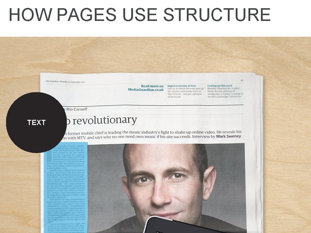 HOW PAGES USE STRUCTURE TEXT 