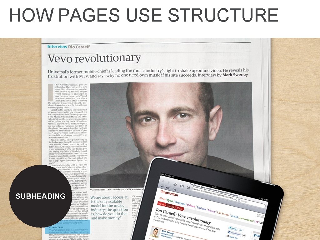 HOW PAGES USE STRUCTURE SUBHEADING 