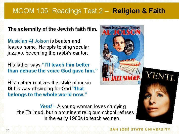 MCOM 105: Readings Test 2 – Religion & Faith The solemnity of the Jewish