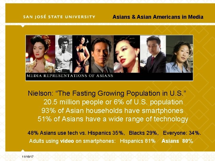 Asians & Asian Americans in Media Nielson: “The Fasting Growing Population in U. S.