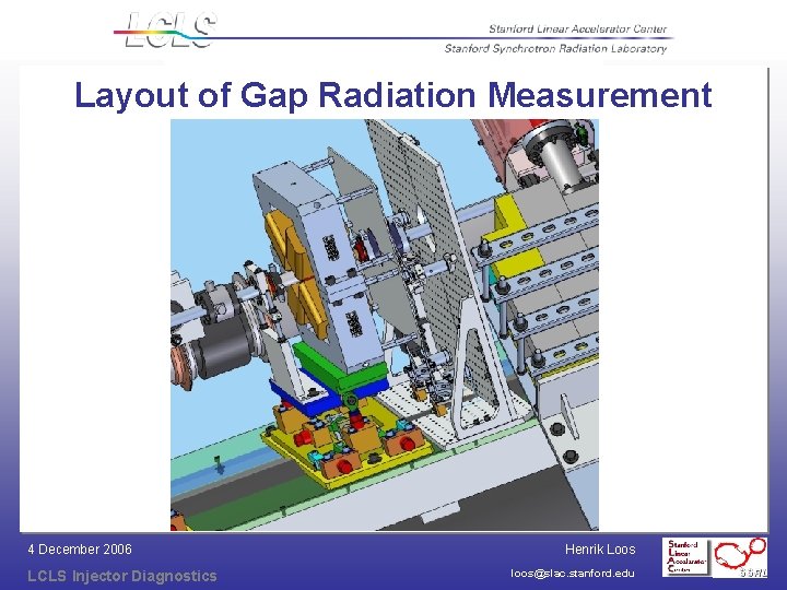 Layout of Gap Radiation Measurement 4 December 2006 LCLS Injector Diagnostics Henrik Loos loos@slac.