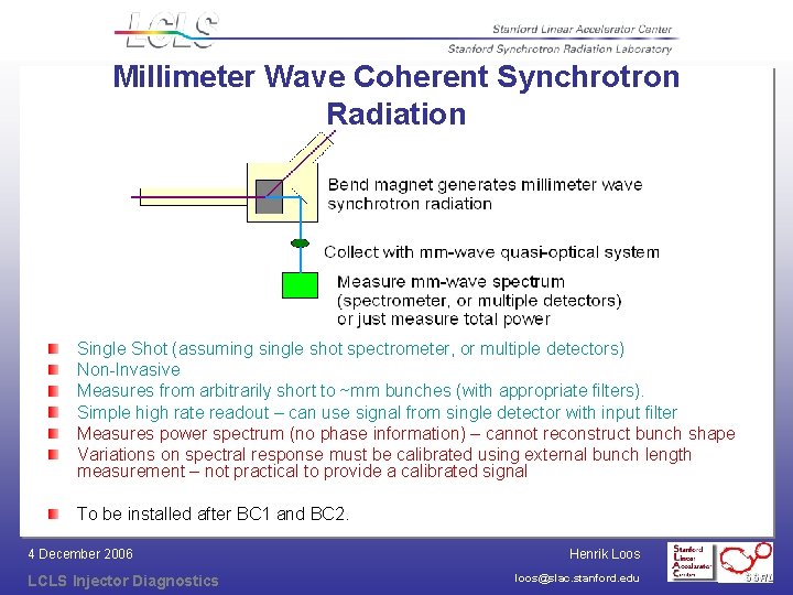 Millimeter Wave Coherent Synchrotron Radiation Single Shot (assuming single shot spectrometer, or multiple detectors)