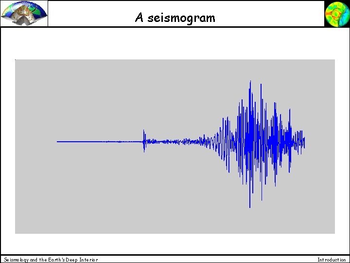 A seismogram Seismology and the Earth’s Deep Interior Introduction 