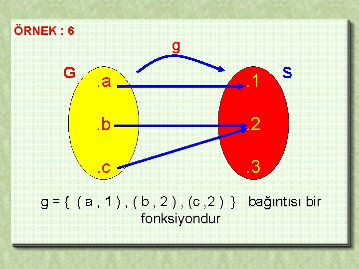 ÖRNEK : 6 G g . a . 1 . b . 2 .