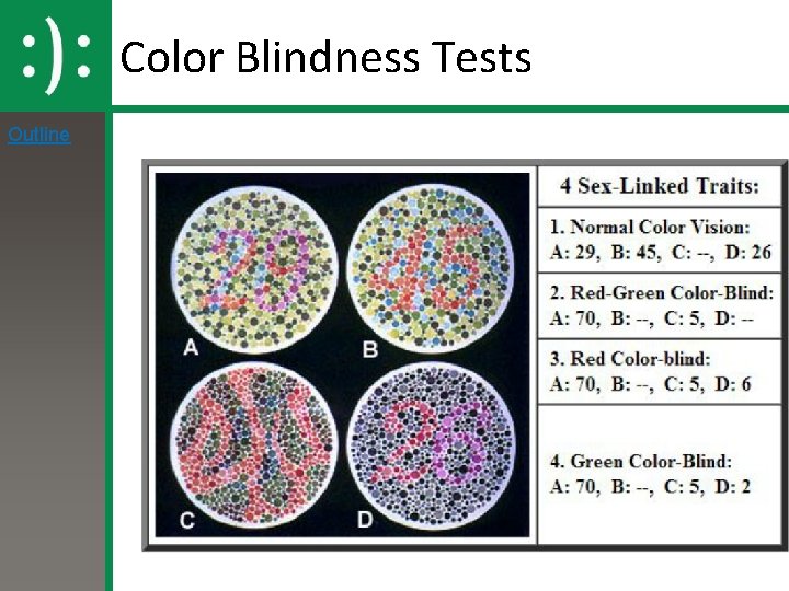 Color Blindness Tests Outline 