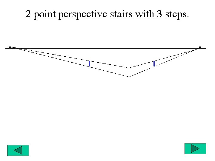 2 point perspective stairs with 3 steps. 