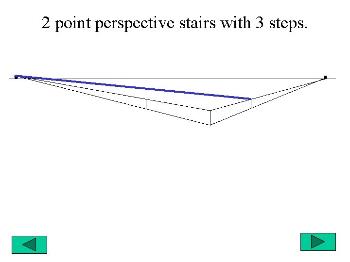 2 point perspective stairs with 3 steps. 