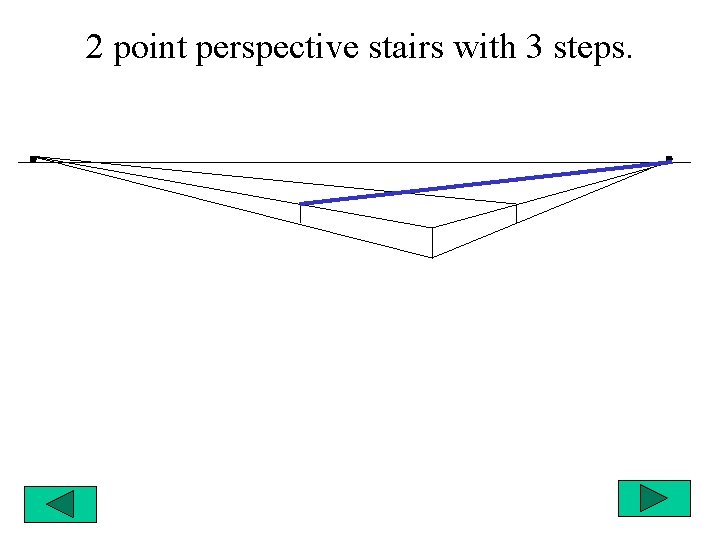 2 point perspective stairs with 3 steps. 