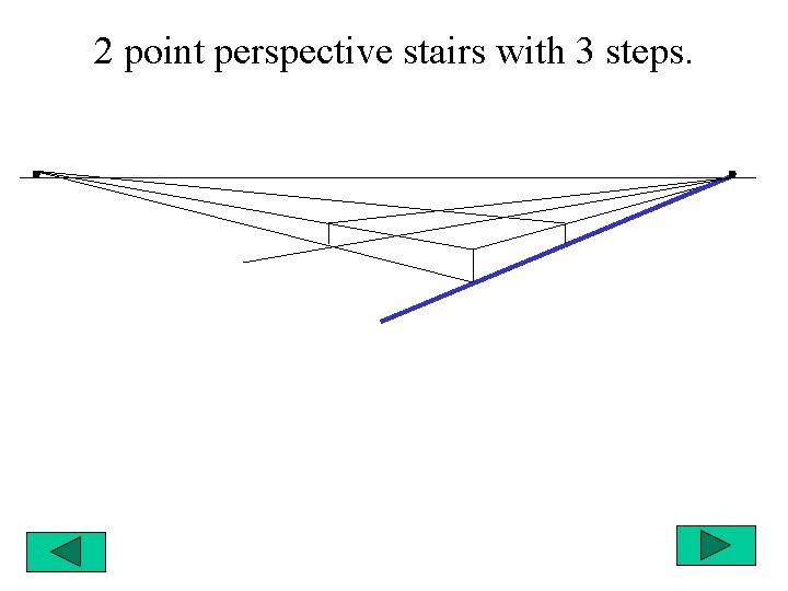 2 point perspective stairs with 3 steps. 