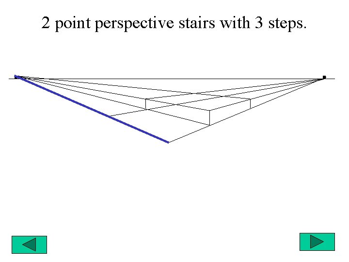 2 point perspective stairs with 3 steps. 