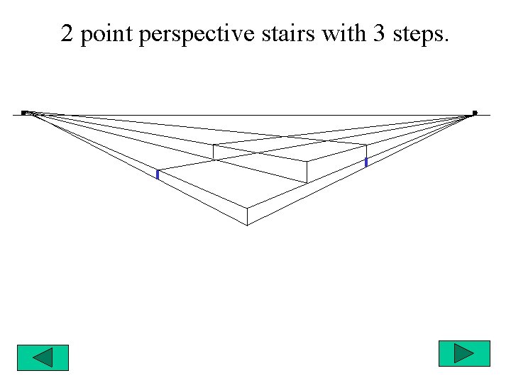 2 point perspective stairs with 3 steps. 