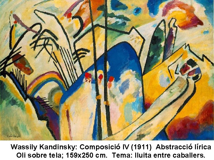 Wassily Kandinsky: Composició IV (1911) Abstracció lírica Oli sobre tela; 159 x 250 cm.