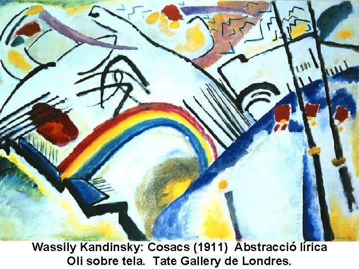 Wassily Kandinsky: Cosacs (1911) Abstracció lírica Oli sobre tela. Tate Gallery de Londres. 