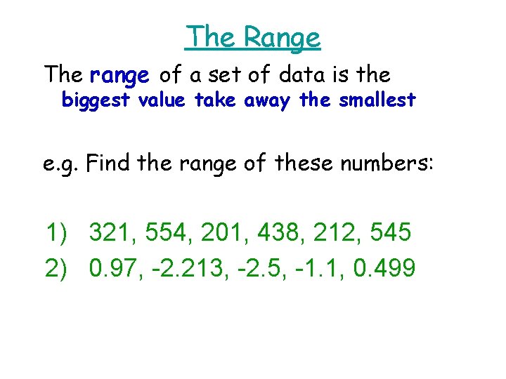Range In Statistics Statistics Part One Recap of the Easy Stuff