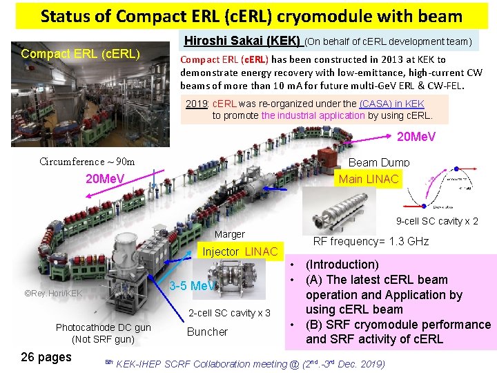 Status of Compact ERL (c. ERL) cryomodule with beam Compact ERL (c. ERL) Hiroshi