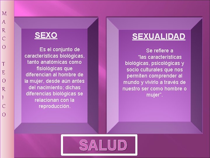 M A SEXO R SEXO C conjunto de O Es el conjunto de características M A SEXO R SEXO C conjunto de O Es el conjunto de características