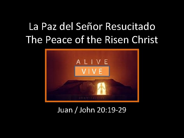 La Paz del Señor Resucitado The Peace of the Risen Christ V I V