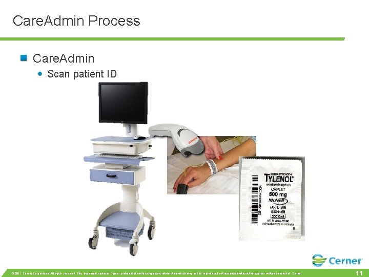 Care. Admin Process Care. Admin Scan patient ID © 2011 Cerner Corporation. All rights