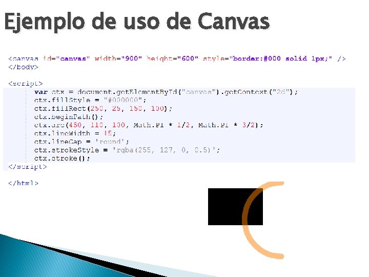 Ejemplo de uso de Canvas 