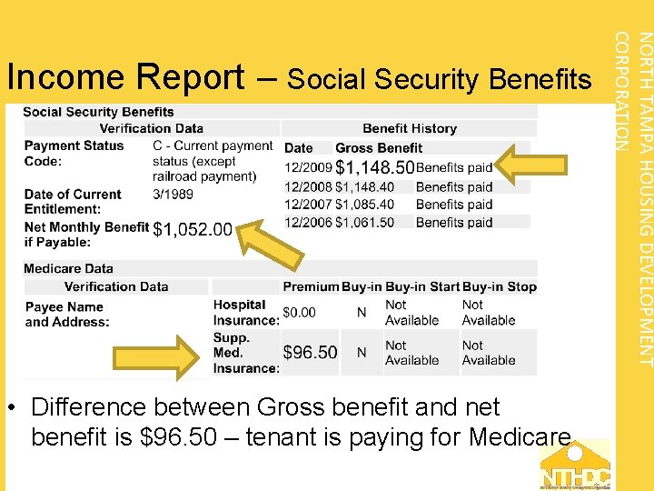  • Difference between Gross benefit and net benefit is $96. 50 – tenant