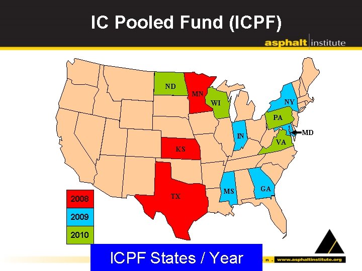 IC Pooled Fund (ICPF) ND MN NY WI PA MD IN VA KS 2008