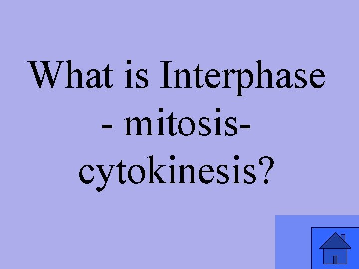 What is Interphase - mitosiscytokinesis? 