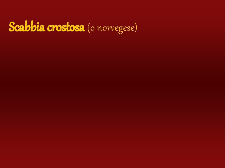 Scabbia crostosa (o norvegese) 