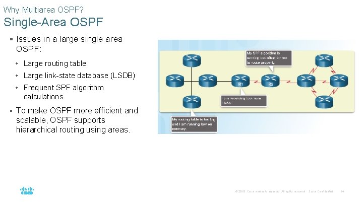 Why Multiarea OSPF? Single-Area OSPF § Issues in a large single area OSPF: •