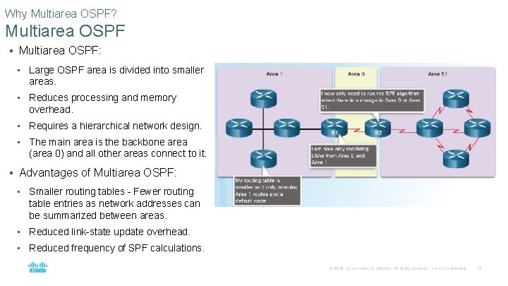 Why Multiarea OSPF? Multiarea OSPF § Multiarea OSPF: • Large OSPF area is divided