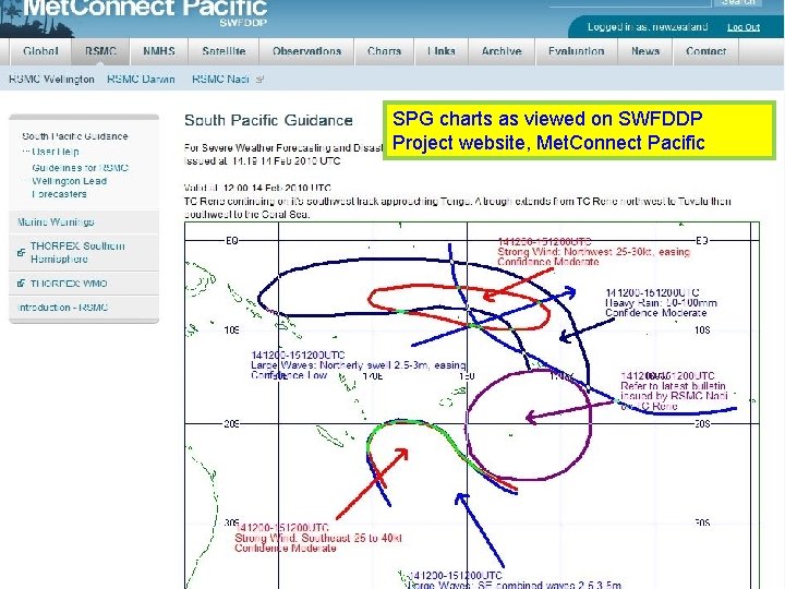 SPG charts as viewed on SWFDDP Project website, Met. Connect Pacific 