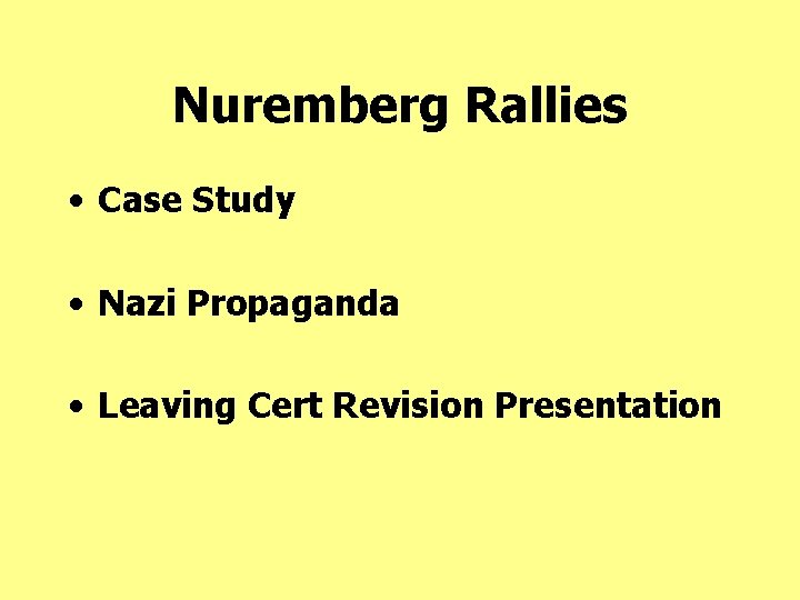 leaving cert history nuremberg rallies essay