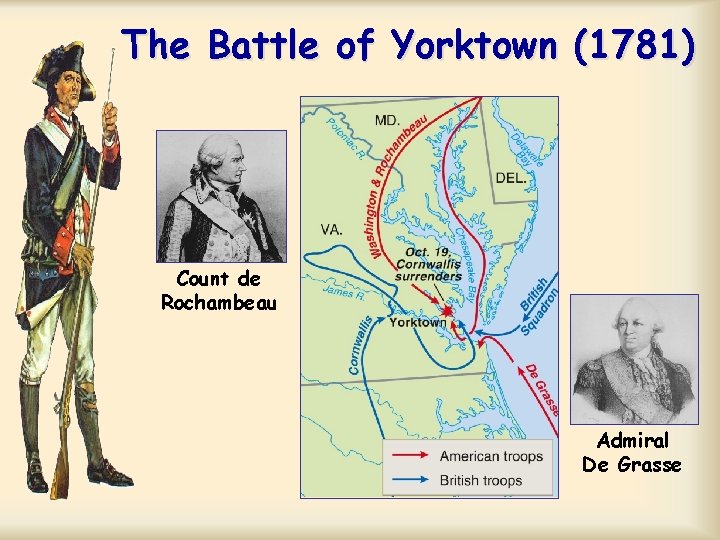 The Battle of Yorktown (1781) Count de Rochambeau Admiral De Grasse The Battle of Yorktown (1781) Count de Rochambeau Admiral De Grasse
