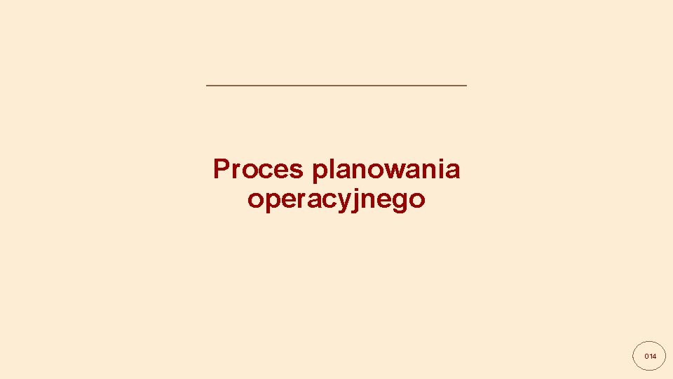 Proces planowania operacyjnego Dariusz Krzysztofik 014 