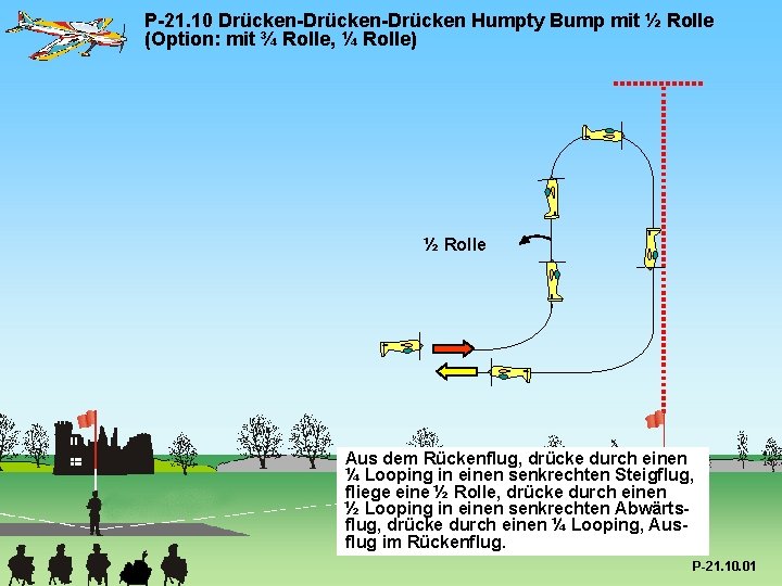 P-21. 10 Drücken-Drücken Humpty Bump mit ½ Rolle (Option: mit ¾ Rolle, ¼ Rolle)