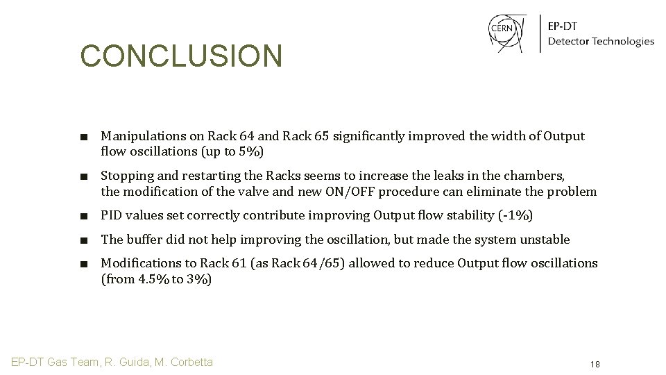CONCLUSION ■ Manipulations on Rack 64 and Rack 65 significantly improved the width of