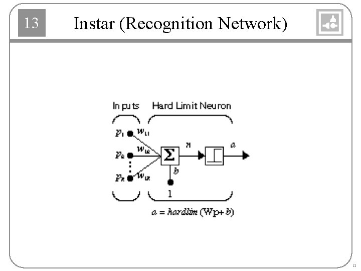 13 Instar (Recognition Network) 12 